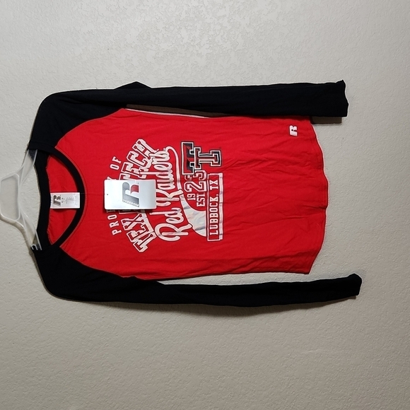 Texas Tech Womens Shirt longsleeve tshirt size M 7-9 NEW Russell shirt top - Picture 1 of 13